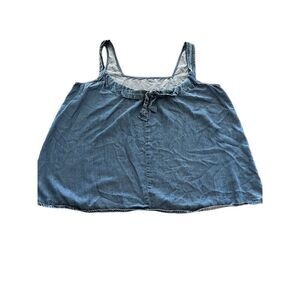 Ann Taylor LOFT Women denim Sleeveless Blouse size XL